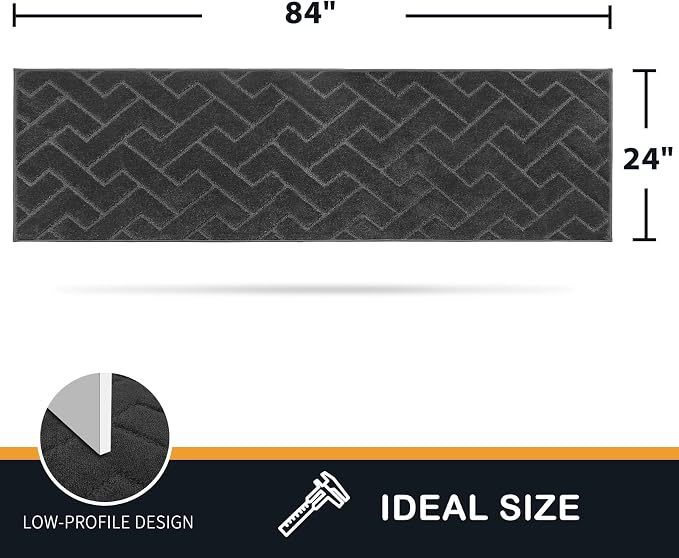PURRUGS Dirt Trapping Door Mat 24" x 84", Non-Slip Machine Washable Entry Rug - Image 2