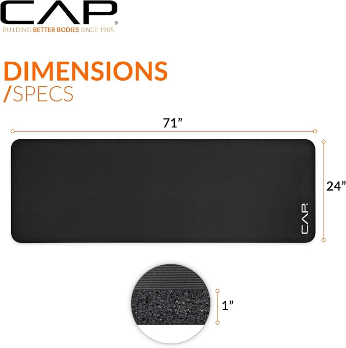 CAP Barbell 1-Inch High Density Exercise Yoga Mat - Image 4