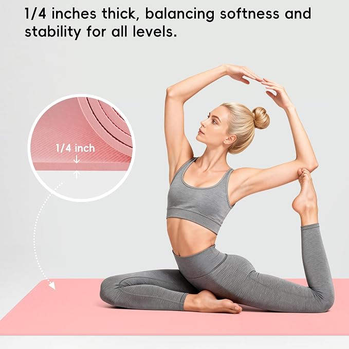 Extra Wide Yoga Mat 72" x 32", 6mm Non Slip TPE Exercise Mat - Image 4