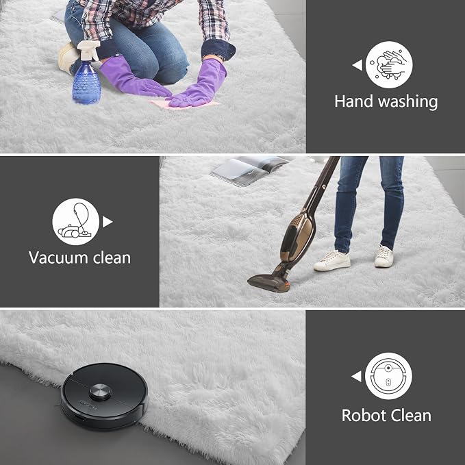 Shag Runner Rug for Bedroom Living Room 3x7 Upgrade Non-Slip Fluffy Soft - Image 6
