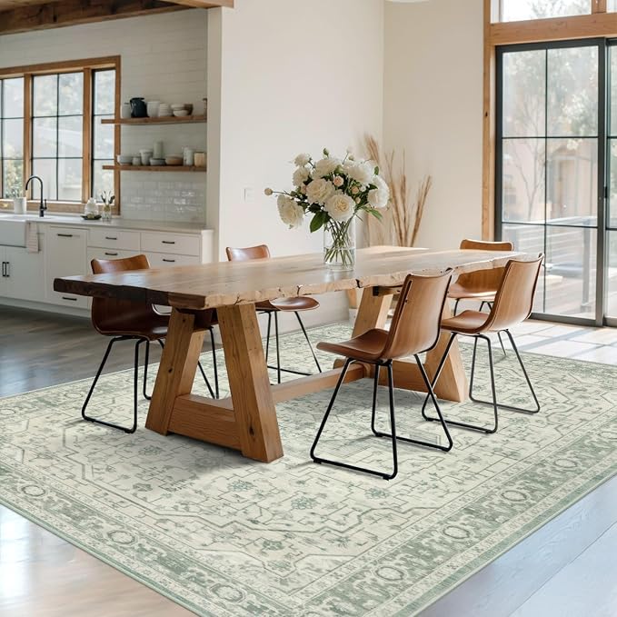 Rugxara 6x9 Washable Area Rug for Living Room, Vintage Large Boho Rugs for - Image 4