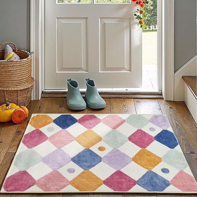 jinchan Macy Area Rug 2x3 Kids Entryway Washable Indoor Doormat Small Soft Non by JINCHAN