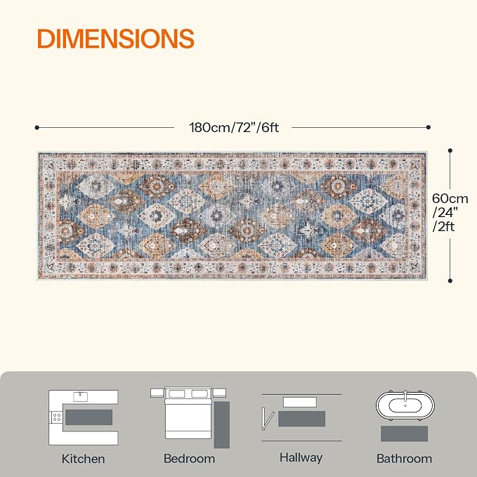 HOOBRO 2 x 6 Runner Rugs Washable, Area Rugs - Image 2