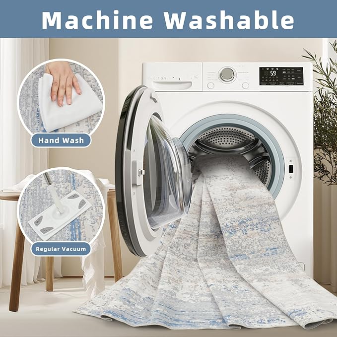 Washable Rugs 5x7 Area Rugs for Living Room- Modern Abstract Rugs for Bedroom - Image 4