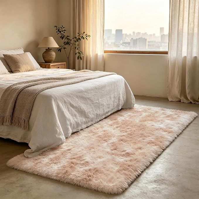 Shag Runner Rug for Bedroom Living Room 3x7 Upgrade Non-Slip Fluffy Soft - Image 3