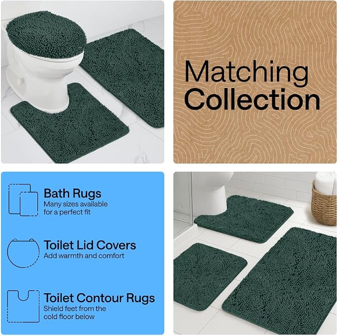 GORILLA GRIP Bath Rug Mat 30x20, Thick Soft Absorbent Chenille, Quick Dry - Image 8
