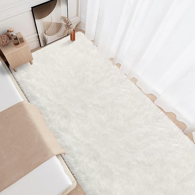 3x10 Feet White Soft Shag Runner Rug - Image 8