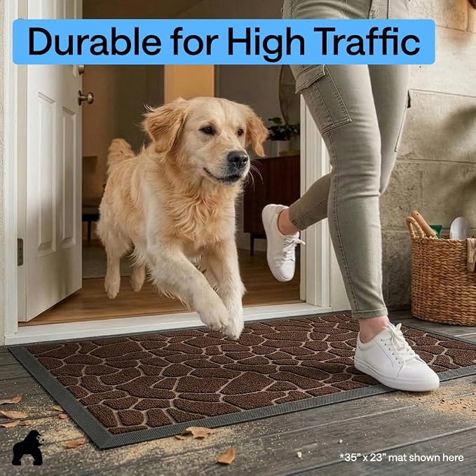 GORILLA GRIP 100% Waterproof All-Season WeatherMAX Doormat 35x23, US Designed - Image 7