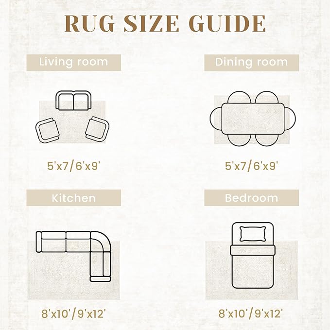 10x14 Area Rugs for Living Room: Washable Large Vintage Floral Rug Low Pile - Image 7