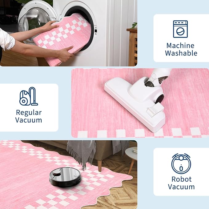 GarveeHome Washable Rug 5x7 for Living Room Large Bedroom Scalloped Rug Non - Image 6