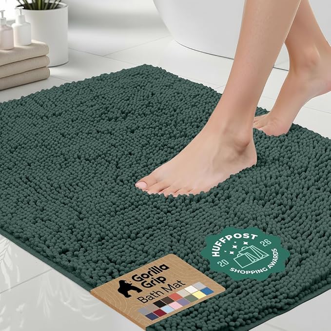 GORILLA GRIP Bath Rug Mat 36x24, Thick Soft Absorbent Chenille, Quick Dry by Unknown