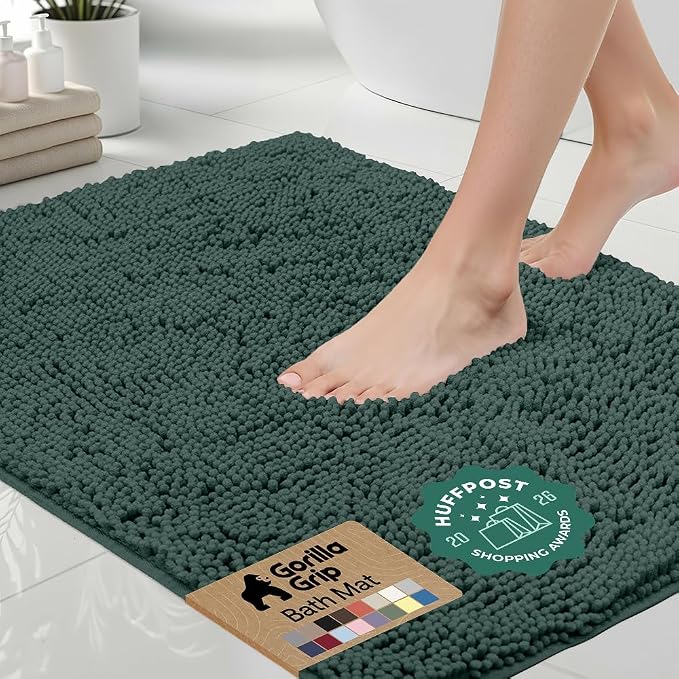 GORILLA GRIP Bath Rug Mat 44x26, Soft Absorbent Chenille, Quick Dry Microfiber by Unknown