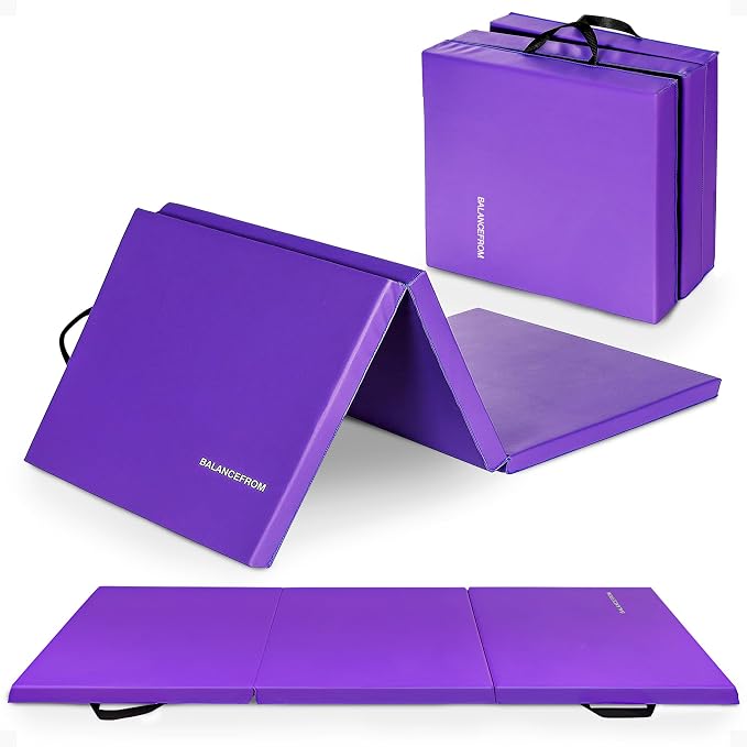 BalanceFrom 6x2 Feet 3-Panel Folding Gymnastics Mat – 2-Inch Thick Pad by BFFITNESS
