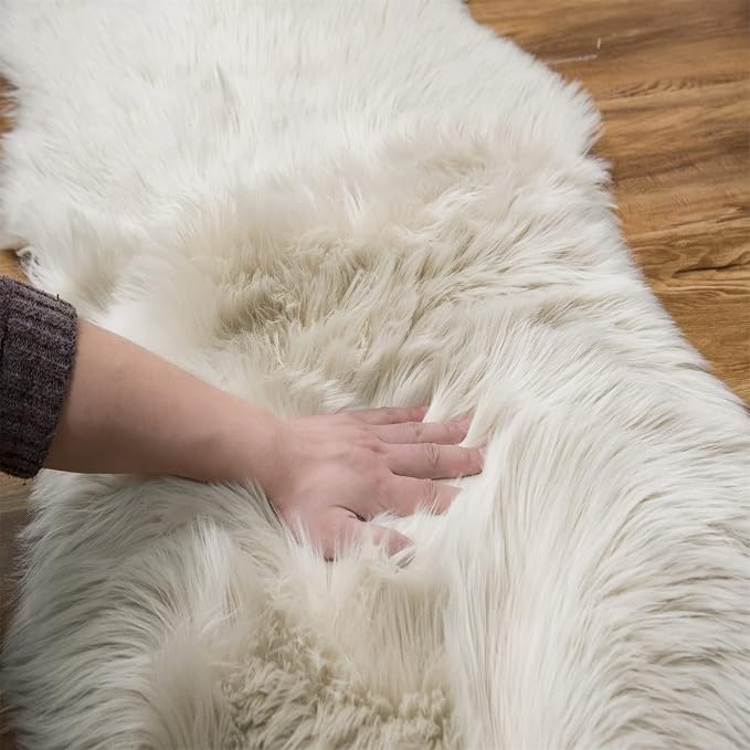 EasyJoy Ultra Soft Fluffy Shaggy Area Rug Faux Fur Rug Chair Cover Seat Pad - Image 7