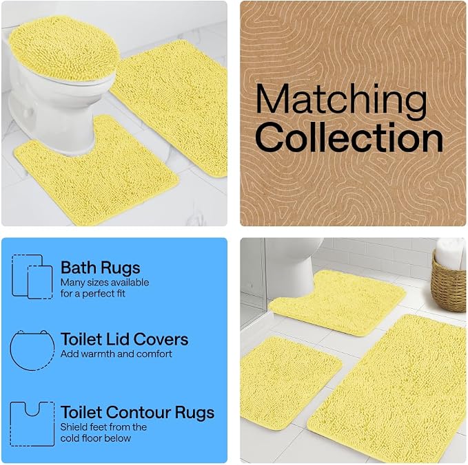 GORILLA GRIP Bath Rug Mat 36x24, Thick Soft Absorbent Chenille, Quick Dry - Image 8