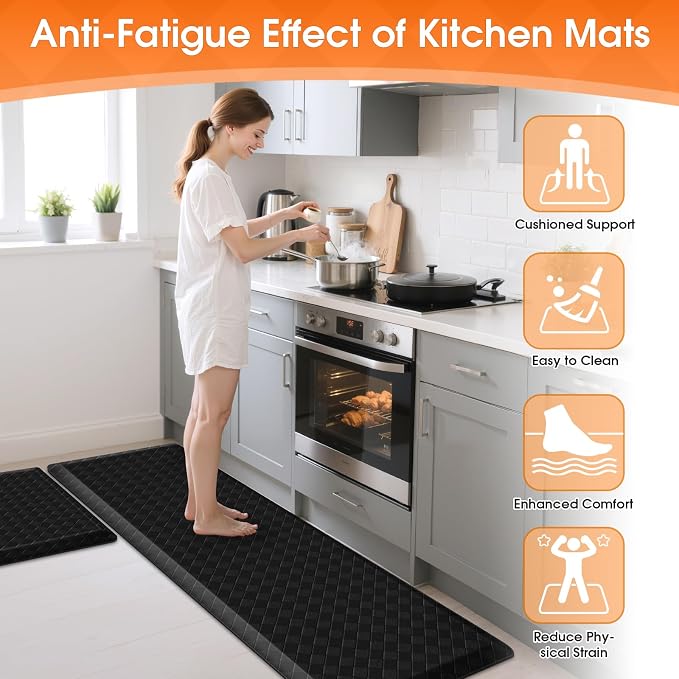 TranquilRelax 4/5 Inch Thick Anti-Fatigue Kitchen Mats 2Pcs, Cushioned Non-Slip - Image 4