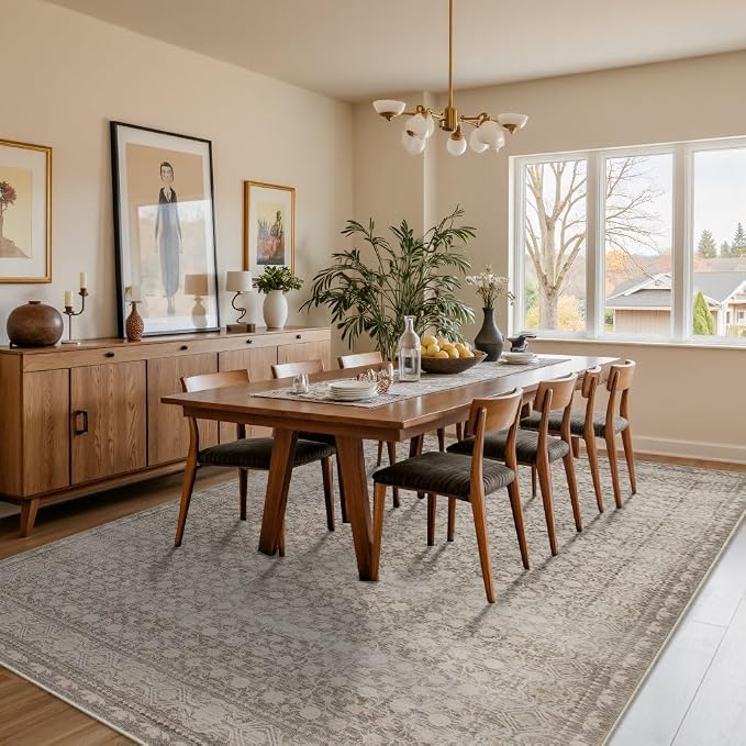 Rugxara 6x9 Washable Area Rug for Living Room, Vintage Large Boho Rugs for - Image 4