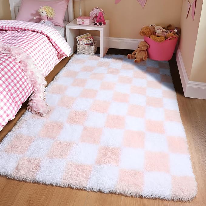 KICMOR Light Pink and White Rugs - Image 7