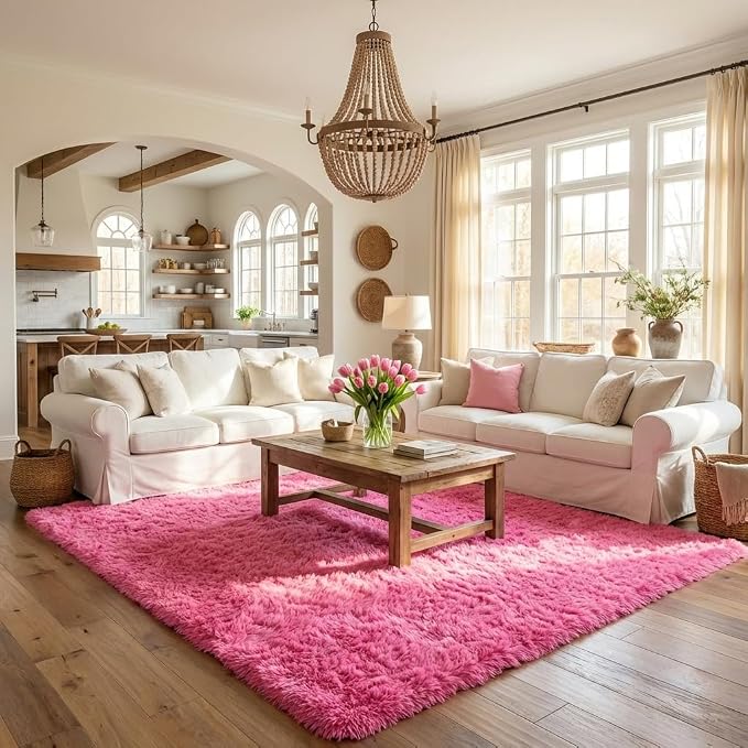 Mugorn Hot Pink Fluffy Soft Rugs - Image 8