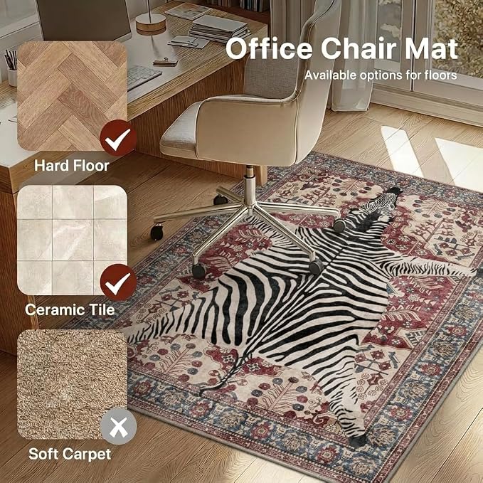36"x60" Office Chair Mat for Hardwood Tile Floor, Under Desk Carpet Protector - Image 3