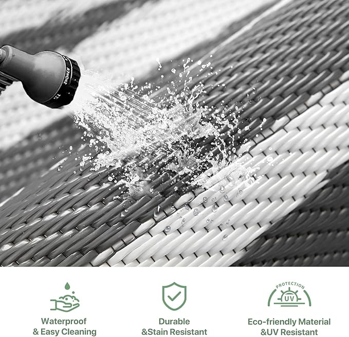 GENIMO Outdoor Rug Waterproof for Patio Decor, Outside Area Mat for Rv - Image 6