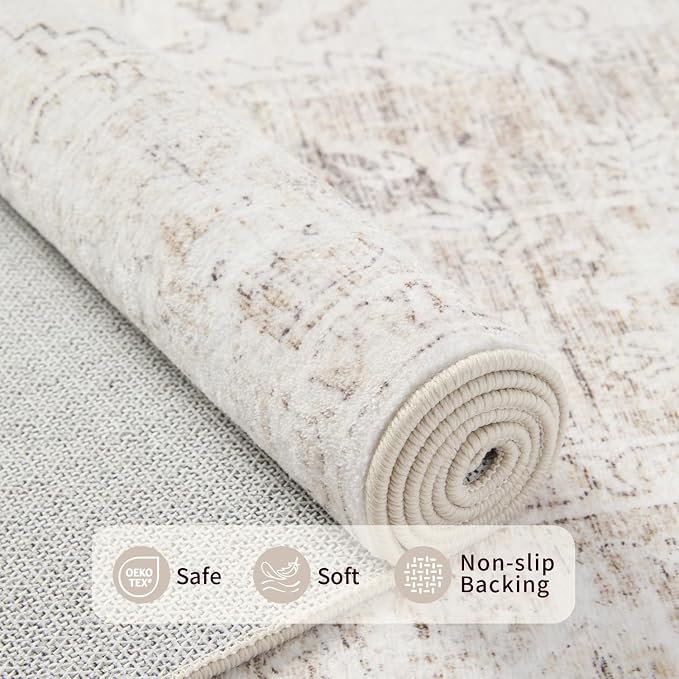 Rugxara 3x5 Washable Entryway Rug, Non Slip Boho Runner Rugs - Image 5