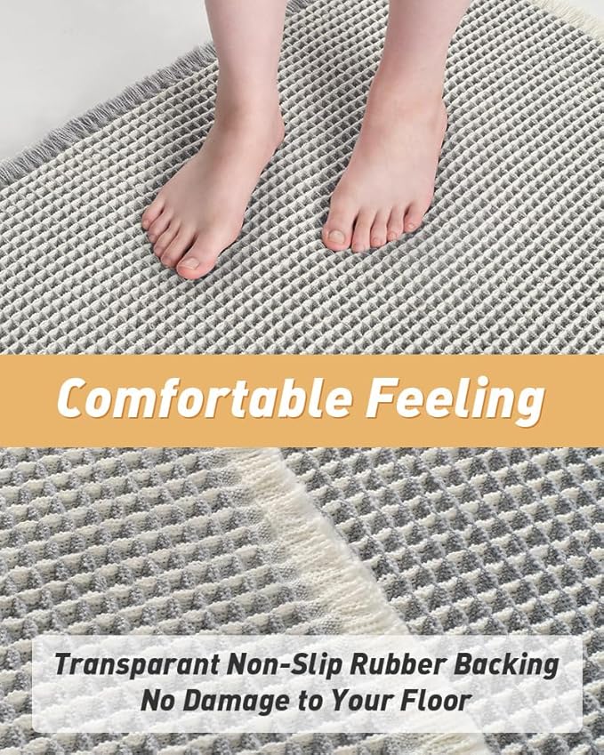Upgraded Waffle Bath Mat, Super Absorbent Non Slip Bath Mats - Image 4