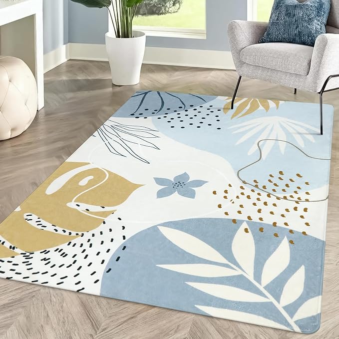 Lahome Boho Blue Living Room Carpet - Image 6