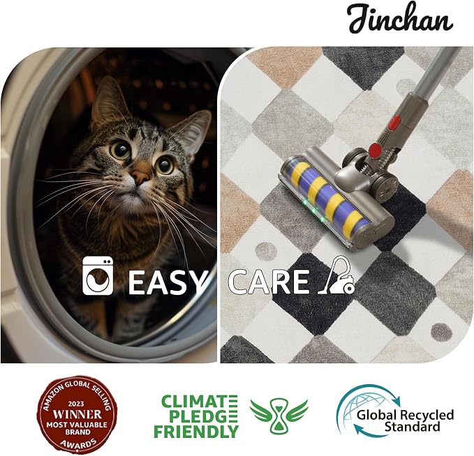 jinchan Macy 5x7 Area Rug for Kids Room Black and White Modern Colorful Nursery - Image 9