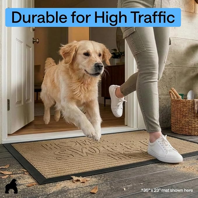GORILLA GRIP 100% Waterproof All-Season WeatherMAX Doormat 35x23, US Designed - Image 7