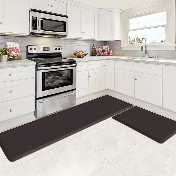 HappyTrends Kitchen Mat, 17.3"x28"+17.3"x60" Chocolate, Cushioned Comfort - Image 5