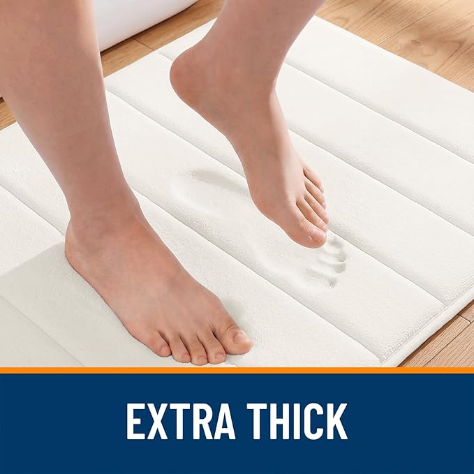 OLANLY Memory Foam Bath Mat 40x24, Super Soft Absorbent Bathroom Rugs, Quick Dry - Image 6