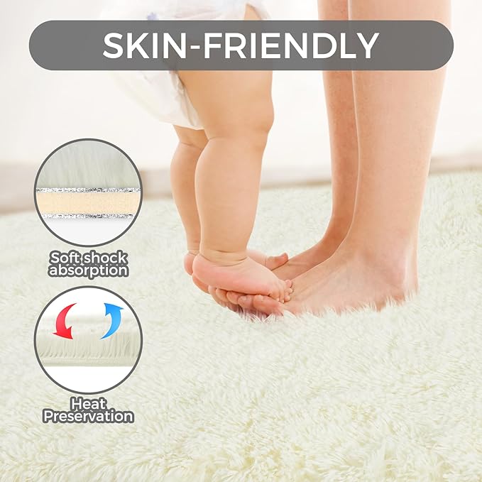 Ultra Soft Rug for Living Room, 6X9 Fluffy Shag Area Rug for Bedroom, Modern - Image 8
