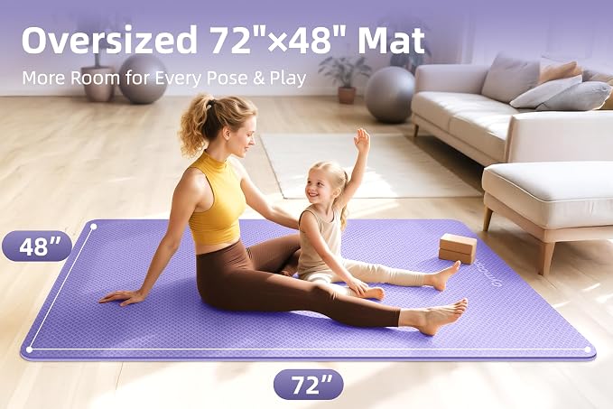 Extra Large Yoga Mat – 72"x48" or 78"x57", 1/4"–1/2" Thick Mat - Image 7