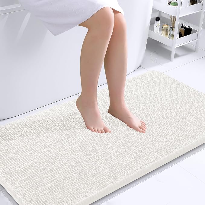 OLANLY Large Bathroom Rugs 44x32, Extra Soft Absorbent Chenille Bath Rugs by OLANLY