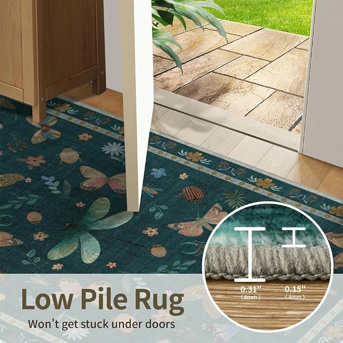 Rugxara 2x10 Floral Runner Rug, Washable Runners - Image 6