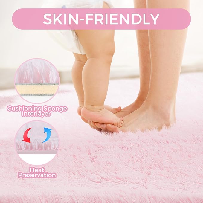 Ultra Soft Rug for Living Room, 9X12 Fluffy Shag Area Rug for Bedroom, Modern - Image 5