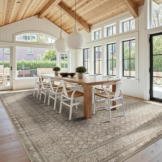 10x14 Washable Area Rug for Living Room, Extra Large Neutral Vintage Boho Rugs - Image 4