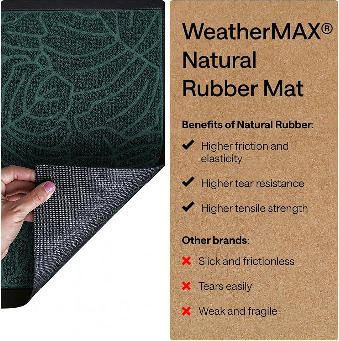 GORILLA GRIP 100% Waterproof All-Season WeatherMAX Doormat, US Designed Natural - Image 7