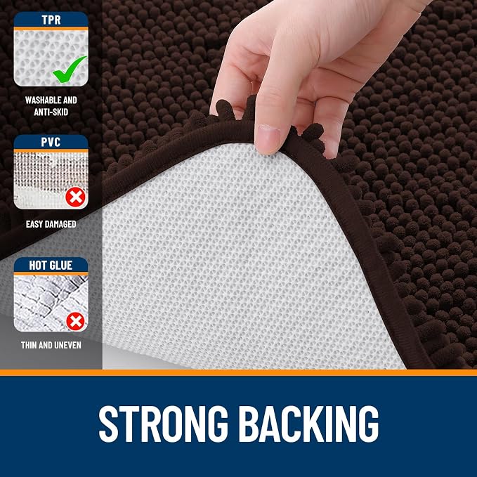 OLANLY Bathroom Runner Rugs 59x24, Extra Soft Absorbent Chenille Bath Rugs - Image 6