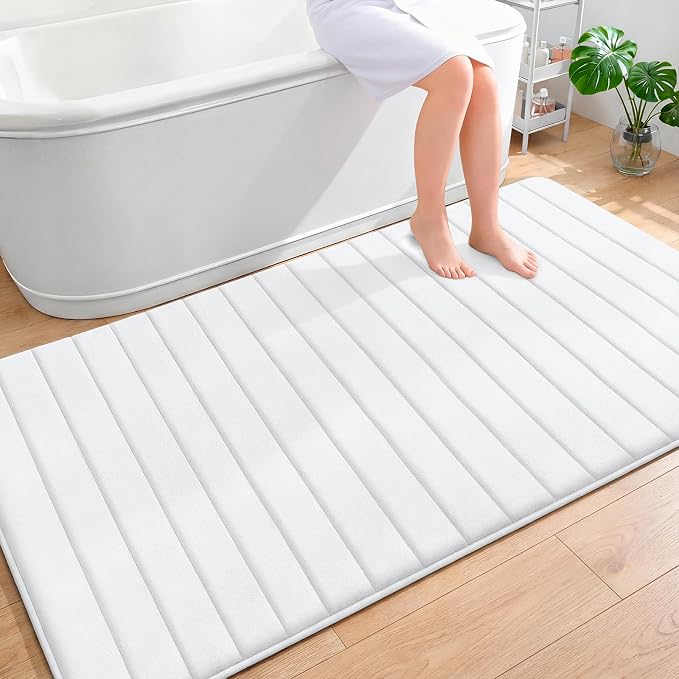 OLANLY Memory Foam Bath Mat 70x46, Super Soft Absorbent Bathroom Rugs, Quick Dry by OLANLY
