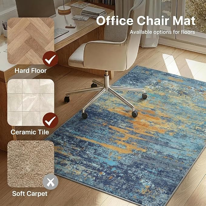 36"x48" Office Chair Mat for Hardwood Tile Floor, Under Desk Carpet Protector - Image 3