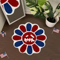 Trippy Happy Face Rug 4th of July Bathroom Rugs Patriotic Independence Day by Shovagy