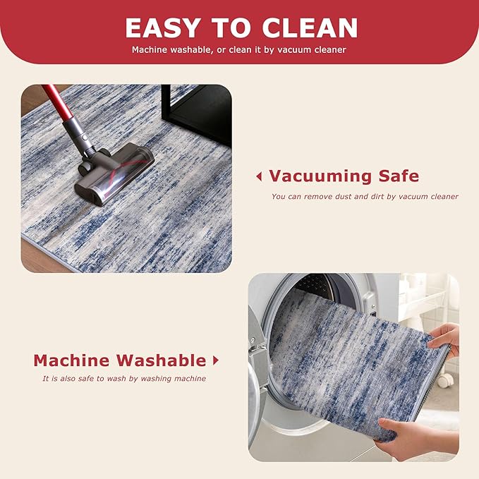 KOZYFLY Modern Abstract Rugs for Entryway 2x3, Washable Kitchen Rug Non-Slip - Image 6