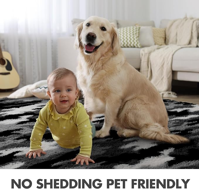 5x7 Ft Large Shag Rugs for Bedroom Living Room, Tie Dyed Ultra Soft Fluffy - Image 6
