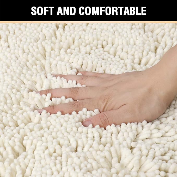 H.VERSAILTEX Microfiber Bath Rugs Chenille Floor Mat Ultra Soft Washable - Image 4