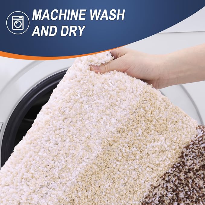 OLANLY Bathroom Rug Mat 59x35, Extra Soft Absorbent Microfiber Bath Rugs - Image 5