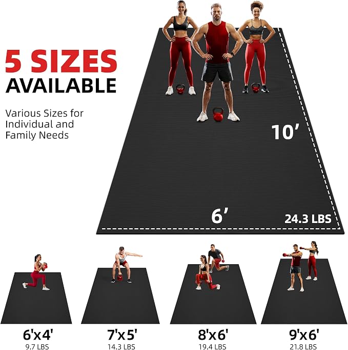 GymCope Extra Large Exercise Mat, Shoe-Friendly, High-Density, Weight Lifting - Image 6