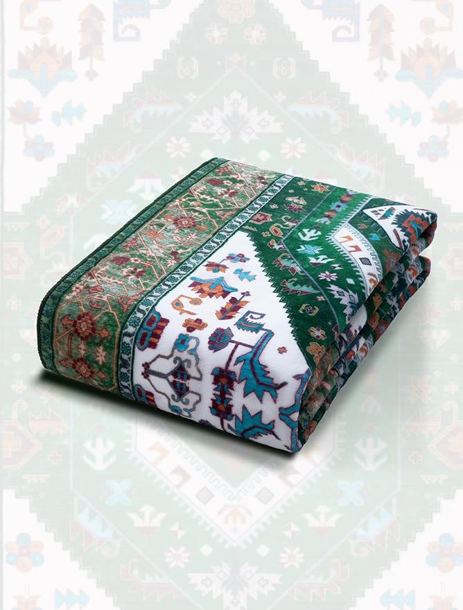 SERISSA Boho Washable Runner Rug, 2x5 Rug Runner Non-Slip Vintage Green White - Image 7