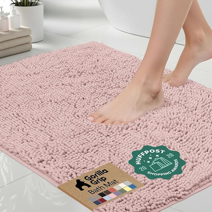 GORILLA GRIP Bath Rug Mat, Thick Soft Absorbent Chenille, Quick Dry Microfiber by Unknown